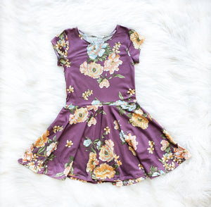 Purple Floral Twirl Dress