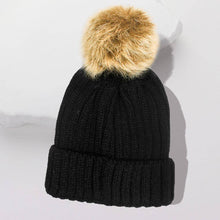 Tigers Black Cable Knit Pom Pom Beanie