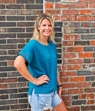Turquoise Boxy Tee