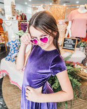 Purple Velvet Twirl Dress