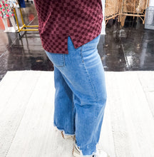 Cranberry Checkered Boxy Tee