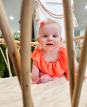 Neon Coral Bubble Romper