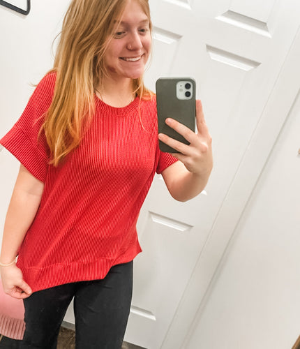 Red Boxy Tee