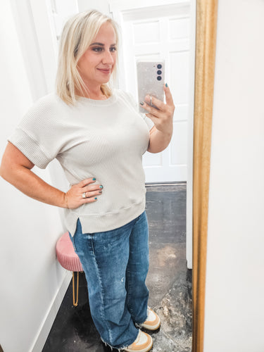 Sand Boxy Tee