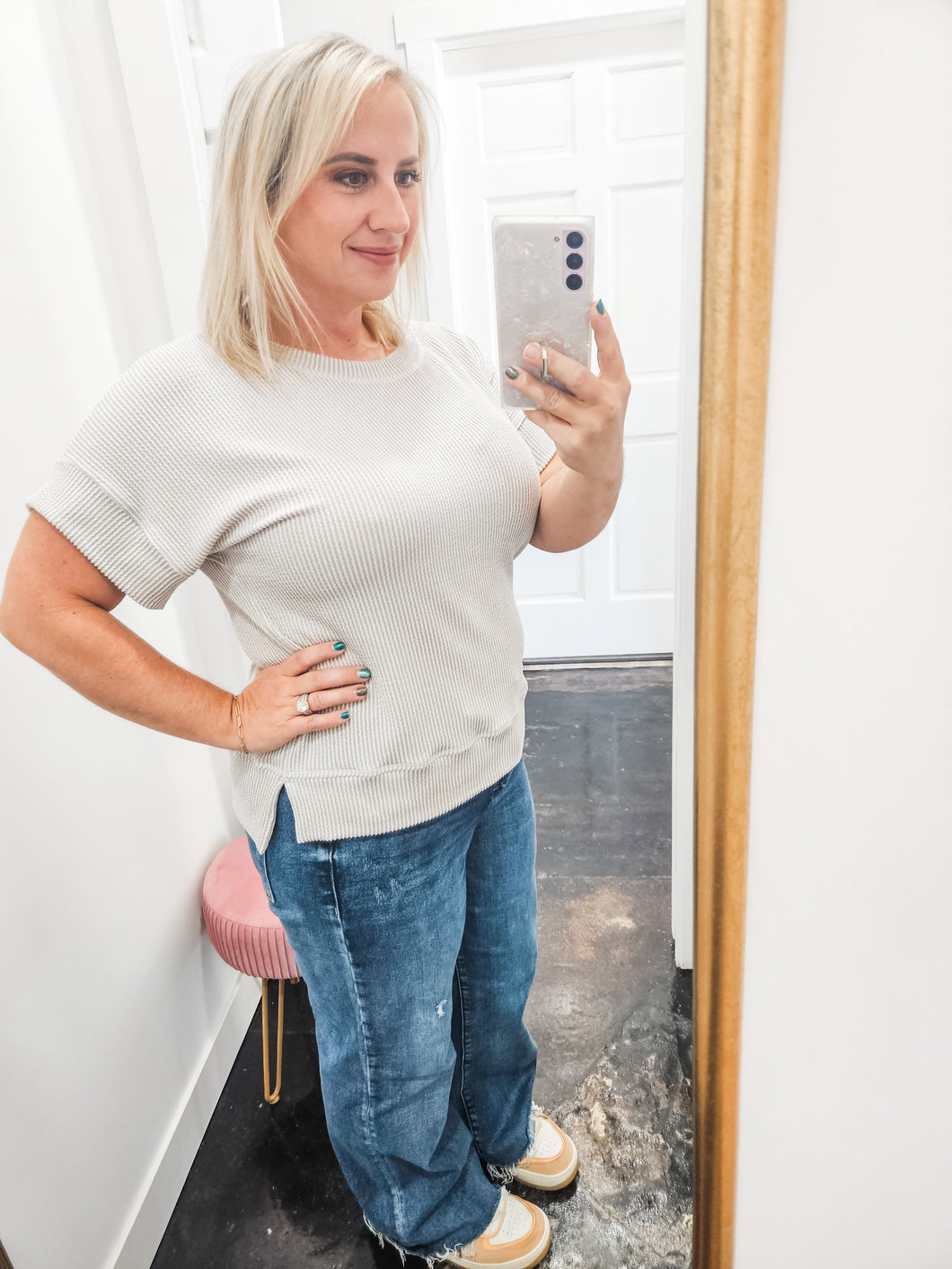 Sand Boxy Tee