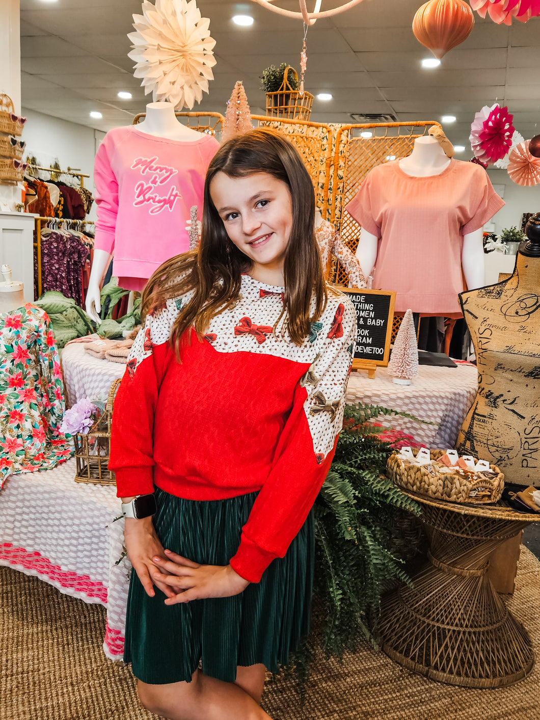 Holiday Bow Red Sweater
