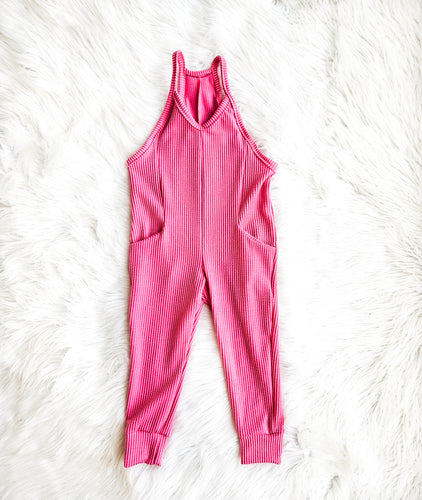 Pink Harem Bib Romper