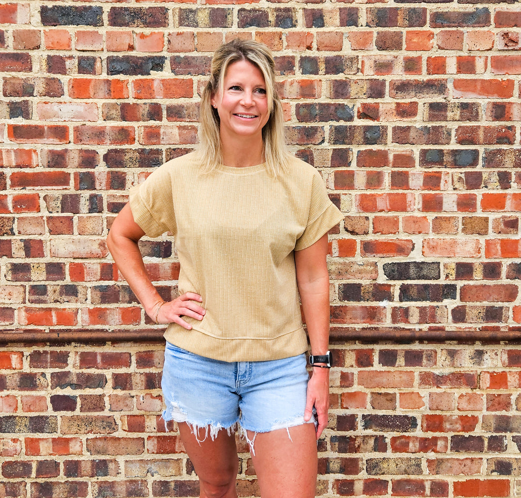 Tan Boxy Tee