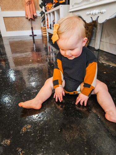 Black Mustard Plaid Onesie