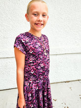 Dark Purple Floral Twirl Dress