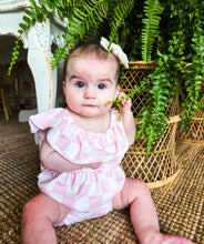Pink Checkered Bubble Romper