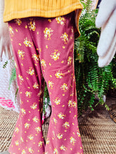 Rust & Golden Floral Flare Pants