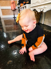 Black Mustard Plaid Onesie