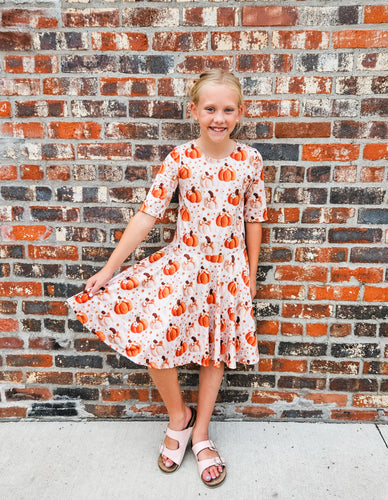 Fall Pumpkin Twirl Dress