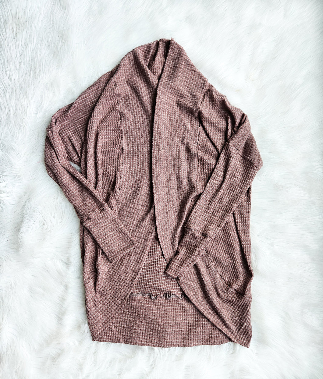 Adult Heathered Mauve Cocoon Cardigan