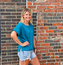 Turquoise Boxy Tee