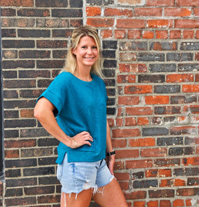 Turquoise Boxy Tee