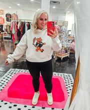Natural Relaxed Crop Hoodie Tigers