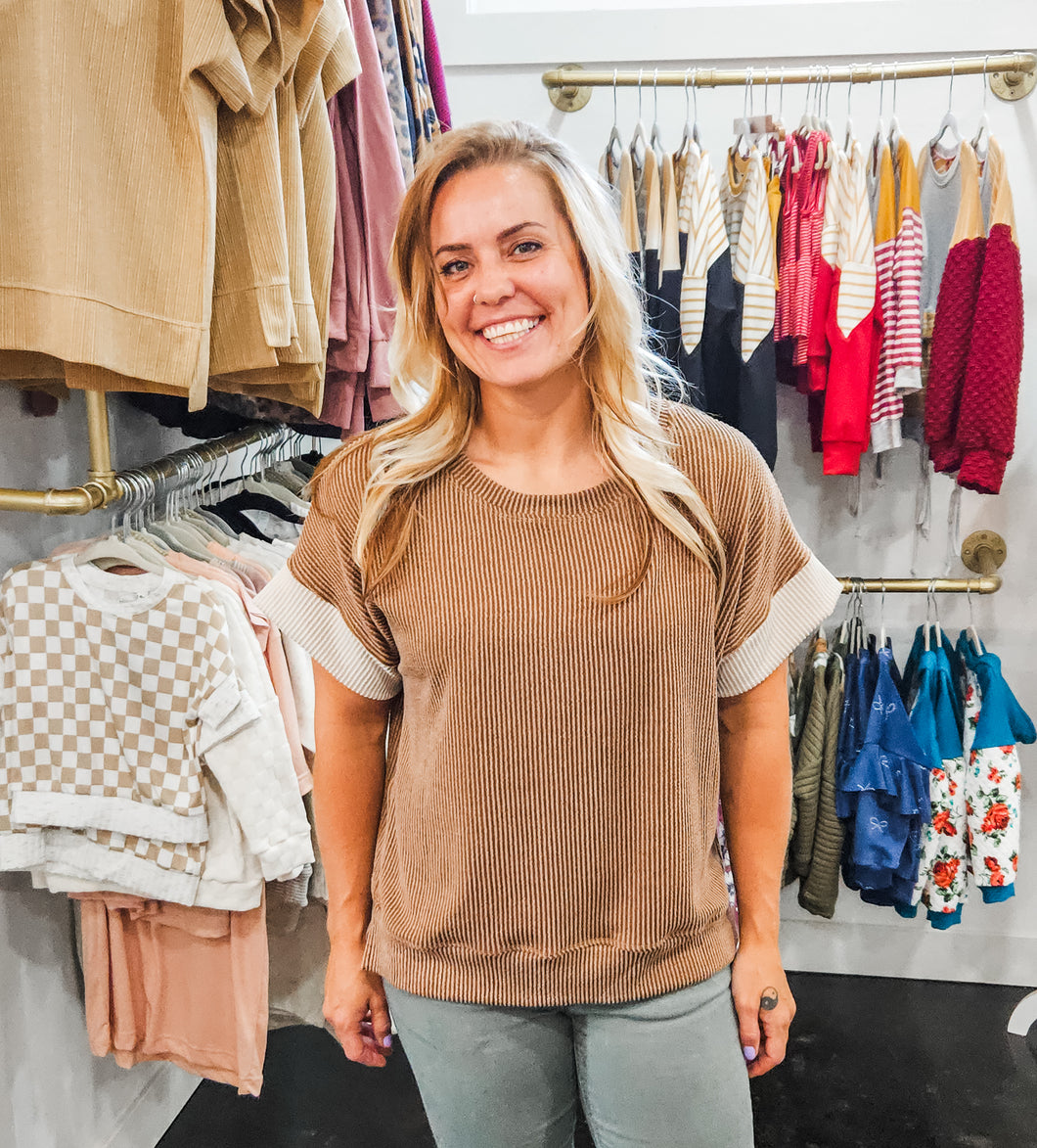 Mocha  Boxy Tee