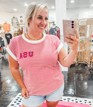 Adult Striped USA Tee