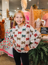 Holiday Bow Ruffled Sweater