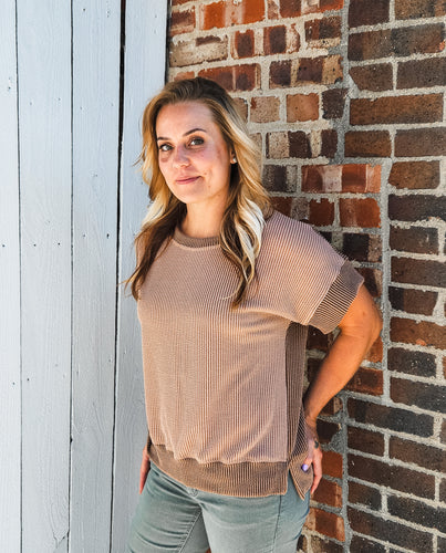 2-Tone Brown Boxy Tee