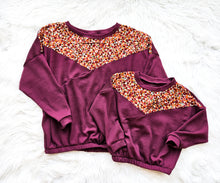 Adult Burgundy Mustard Floral Sweater