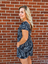 Adult Black Palm Leaf Romper