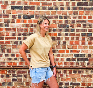 Tan Boxy Tee
