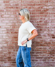 Ivory Knit Boxy Tee