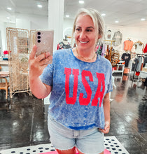 Adult USA Royal Cropped T-Shirt