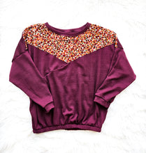 Adult Burgundy Mustard Floral Sweater