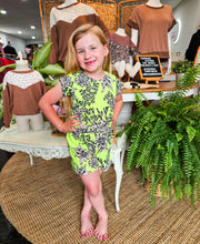 Neon Yellow Floral Romper