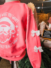 Pink Santa Bow Sweatshirt