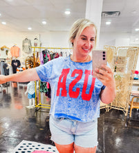 Adult USA Royal Cropped T-Shirt
