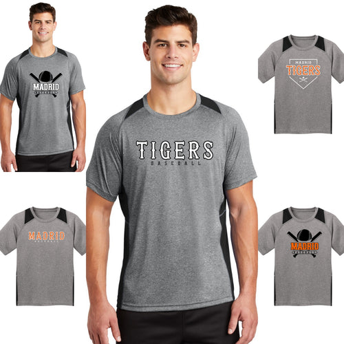Madrid Baseball Performance Tee Gray/Black (Adult & Youth)