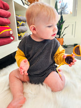 Black Mustard Ribbed Onesie