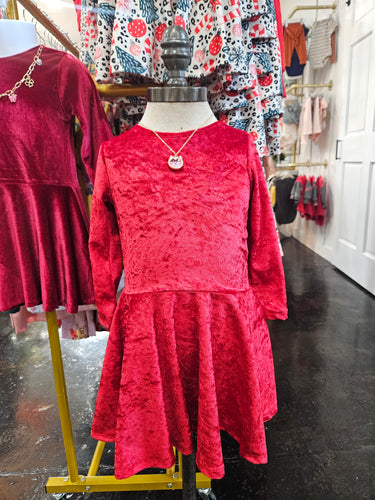 Red Velvet Twirl Dress