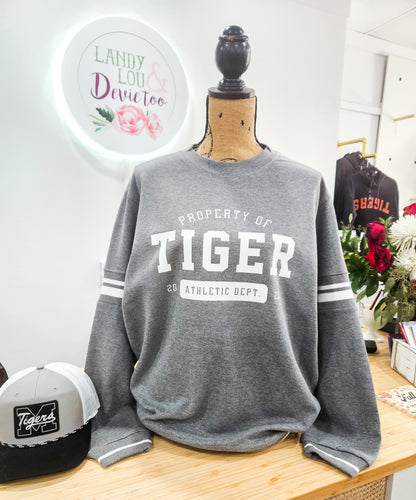 Mens Striped Tiger Athletic Crew