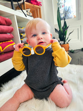 Black Mustard Ribbed Onesie