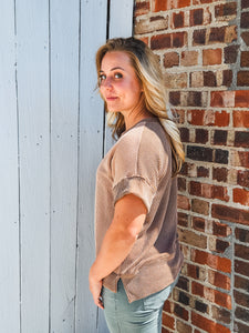 2-Tone Brown Boxy Tee