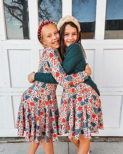 Holiday Leopard Twirl Dress