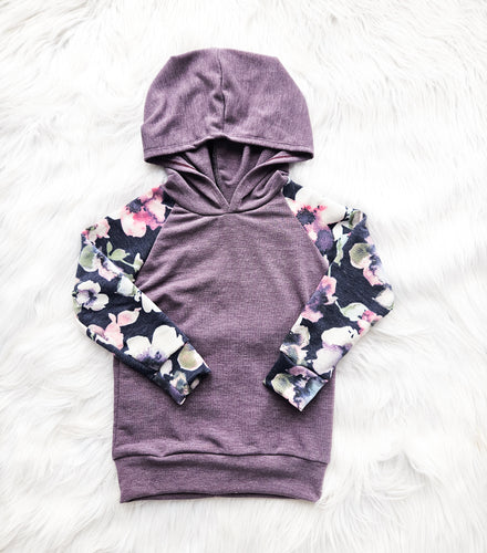 Purple Floral Hoodie
