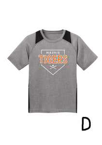 Madrid Baseball Performance Tee Gray/Black (Adult & Youth)
