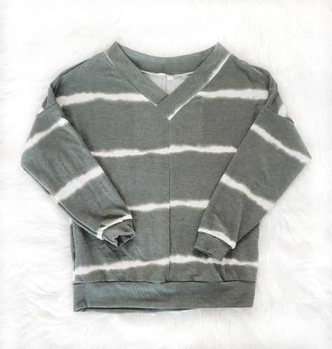 Adult V-Neck Olive Green Sweater
