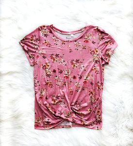 Adult Pink Floral Twist Shirt